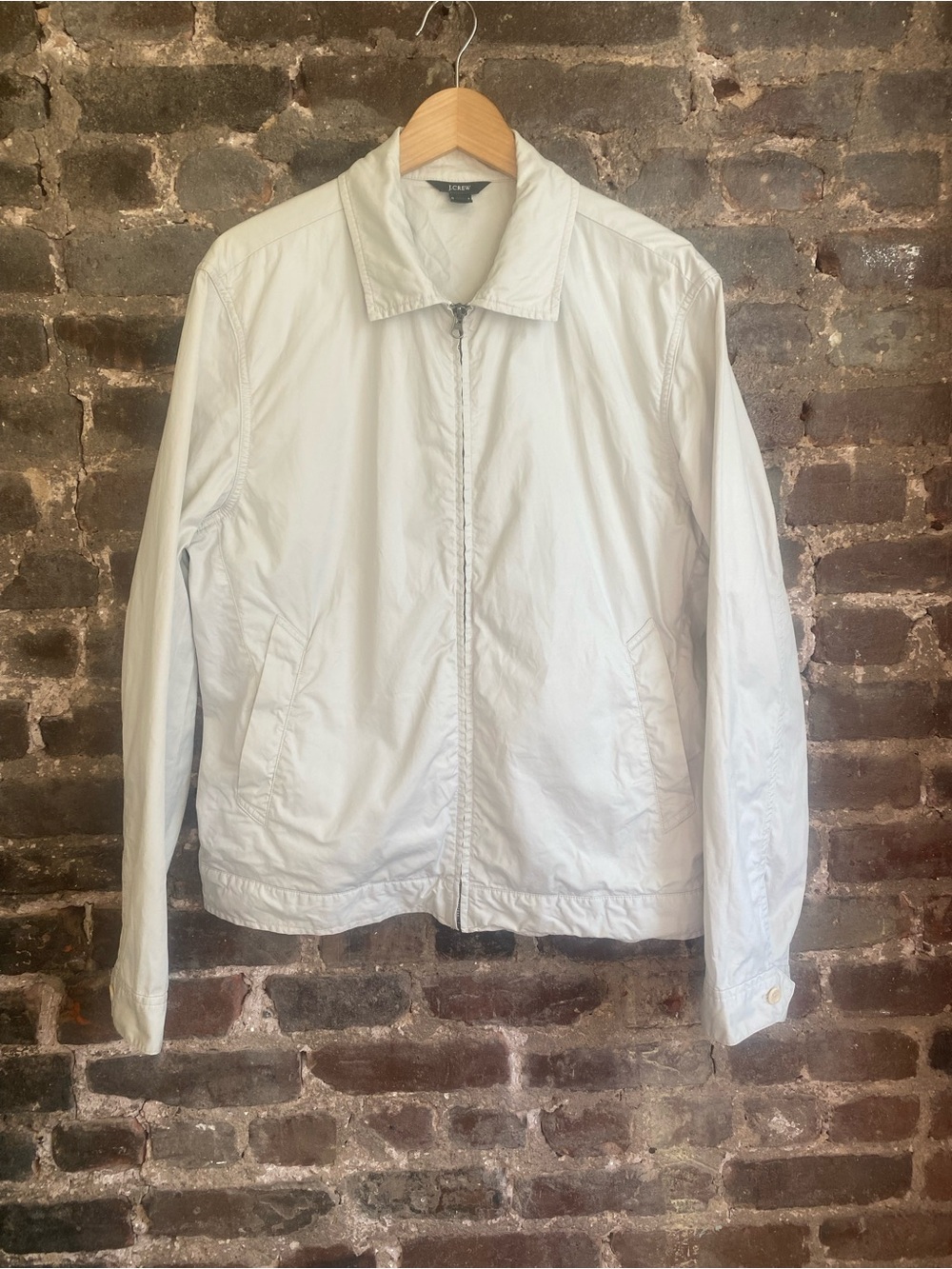 J.Crew Lightweight  Chore Jacket 100% Cotton Standing Collar Natural (ptp 22”) M